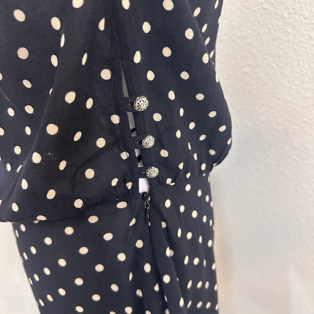 Zimmerman Black Mischief Polka Dot Crepe Dress Sheer Flared Sleeve Sz 3 US‎ 10 - Picture 5 of 12